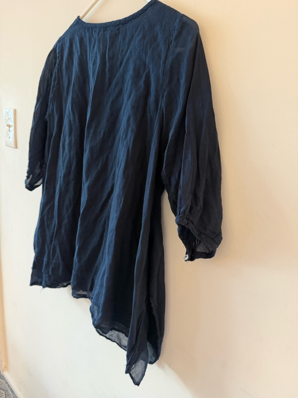 Dolma Navy Women's Button-Front Blouse, medium - Picture 4 of 4